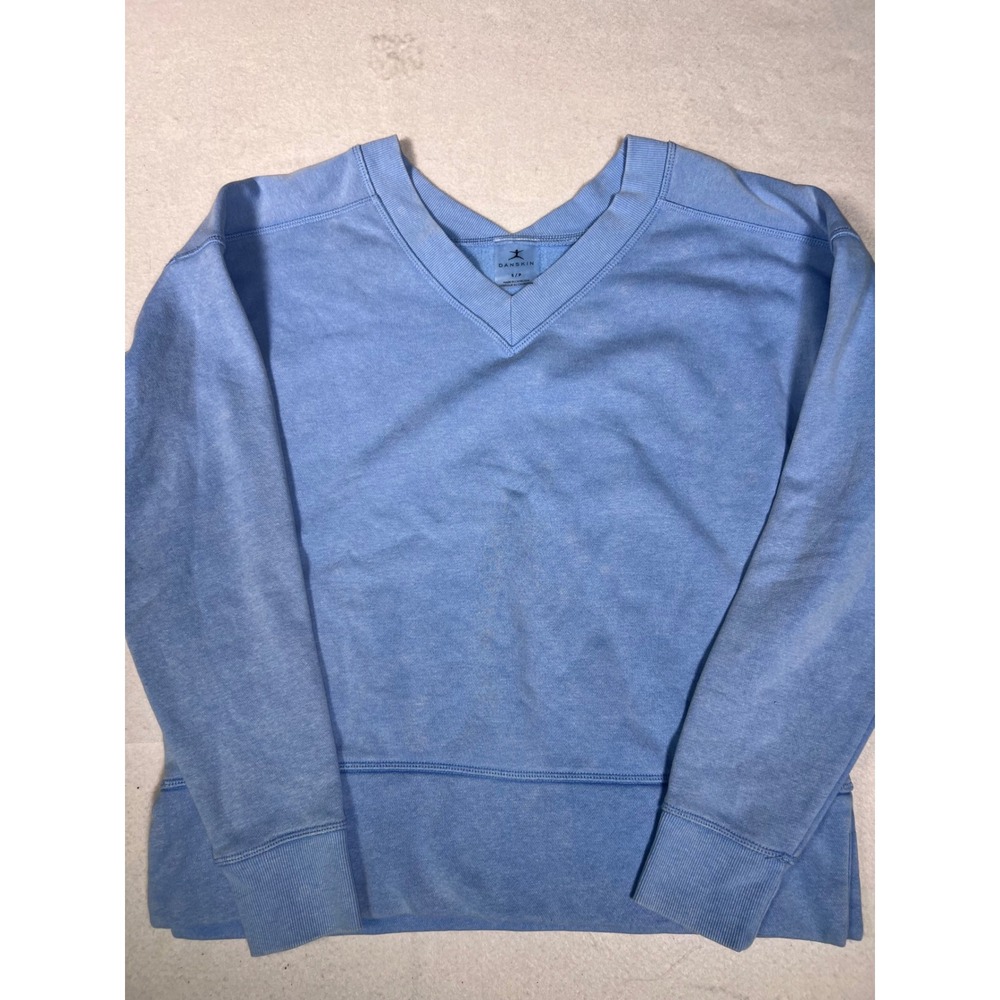 Danskin Coastal Fleece Pullover Womens S Pacific Blue NEW